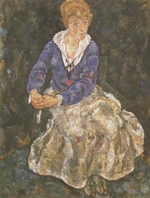 Egon Schiele Portrait of the Artist's Wife,Seated (mk12) oil painting picture